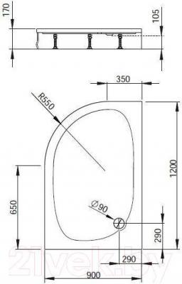 Душевой поддон Radaway Patmos E120x90 R / 4P91217-03P