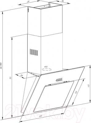 Вытяжка наклонная Pyramida NR 60 MU/U (черный)