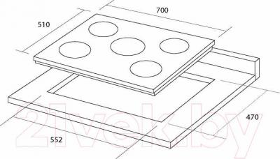 Газовая варочная панель Pyramida PFG 705 STX - схема