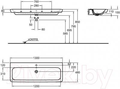 Умывальник Keramag It 130x48 (121930-000)