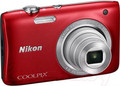 Компактный фотоаппарат Nikon Coolpix S2900 (красный) - общий вид