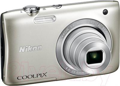 Компактный фотоаппарат Nikon Coolpix S2900 (серебристый) - общий вид