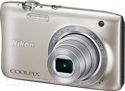 Компактный фотоаппарат Nikon Coolpix S2900 (серебристый) - общий вид