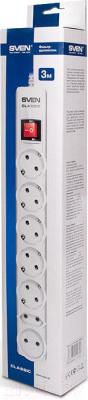 Сетевой фильтр Sven Surge Protector Classic 5.0 (белый, 7 розеток) - упаковка