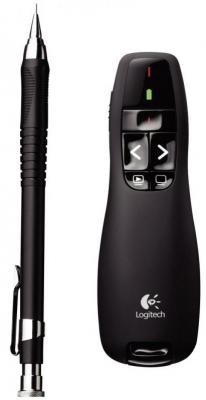 Презентер Logitech Wireless Presenter R400 / 910-001356 - небольшие размеры в сравнении с ручкой