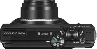 Компактный фотоаппарат Nikon Coolpix S8200 (Black) - вид сверху