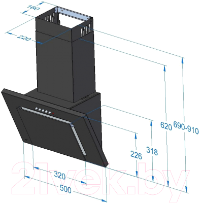 Вытяжка наклонная MAAN Vertical G 60 (черный)