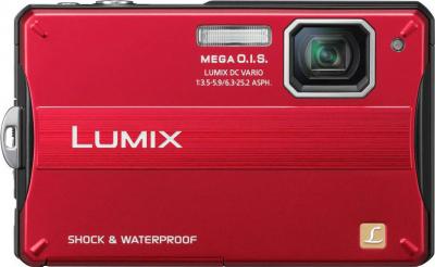 Компактный фотоаппарат Panasonic Lumix DMC-FT10 Red - Вид спереди