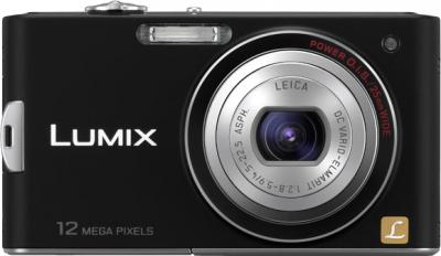 Компактный фотоаппарат Panasonic Lumix DMC-FX60EE-K - вид спереди