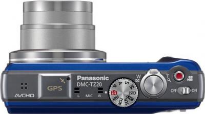 Компактный фотоаппарат Panasonic Lumix DMC-TZ20EE-A - вид сверху