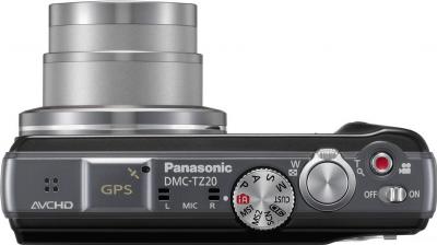 Компактный фотоаппарат Panasonic Lumix DMC-TZ20EE-K - вид сверху