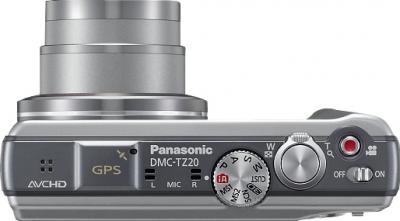 Компактный фотоаппарат Panasonic Lumix DMC-TZ20EE-S - вид сверху