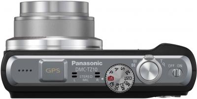 Компактный фотоаппарат Panasonic Lumix DMC-TZ10EE-K - вид сверху