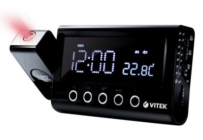 Радиочасы Vitek VT-3528  (Black) - вид спереди