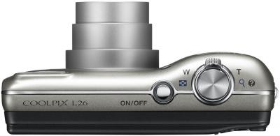 Компактный фотоаппарат Nikon Coolpix L26 (Silver) - вид сверху