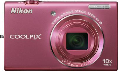 Компактный фотоаппарат Nikon Coolpix S6200 Pink - вид спереди