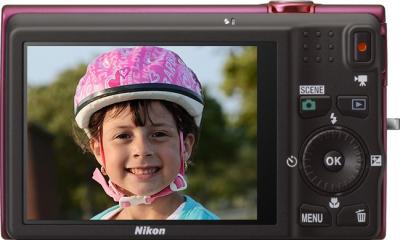 Компактный фотоаппарат Nikon Coolpix S6200 Pink - вид сзади