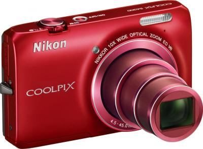 Компактный фотоаппарат Nikon Coolpix S6300 (Red) - общий вид