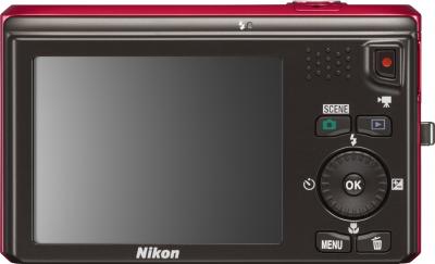 Компактный фотоаппарат Nikon Coolpix S6300 (Red) - вид сзади