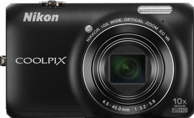 Компактный фотоаппарат Nikon Coolpix S6300 (Black) - вид спереди