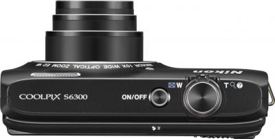 Компактный фотоаппарат Nikon Coolpix S6300 (Black) - вид сверху