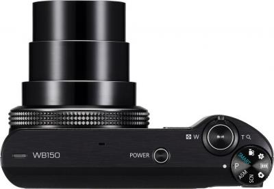 Компактный фотоаппарат Samsung WB150 (EC-WB150ZBPBRU) Black - вид сверху