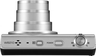 Компактный фотоаппарат Samsung WB210 Silver - вид сверху