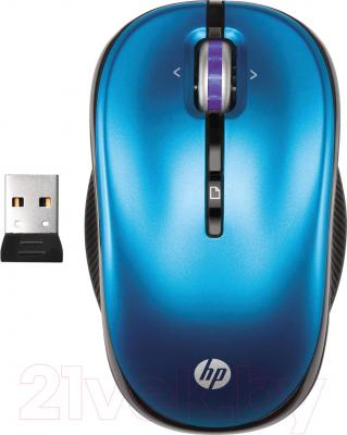 Мышь HP XP358AA (сине-черный) - общий вид с USB-приемником