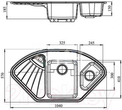 Мойка кухонная GranFest Corner GF-C1040E (бежевый)