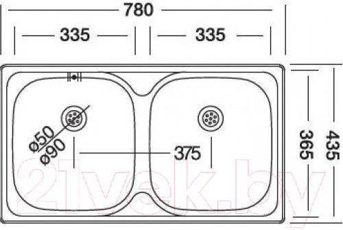 Мойка кухонная Kromevye EC 189 D