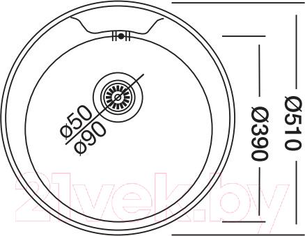 Мойка кухонная Kromevye Rondo EC 146 D