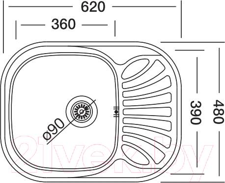 Мойка кухонная Kromevye Bianсa EC 305 D