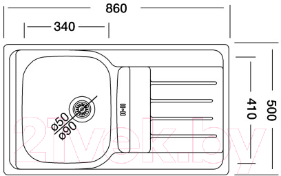 Мойка кухонная Kromevye EX 321 D