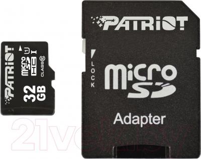 Карта памяти Patriot microSDHC (Class 10) 32 Gb + адаптер (PSF32GMCSDHC10) - общий вид