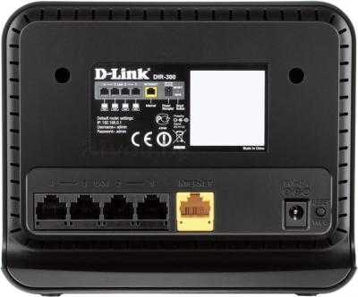 Беспроводной маршрутизатор D-Link DIR-300/NRU - вид сзади