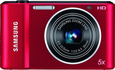 Компактный фотоаппарат Samsung ST66 (EC-ST66ZZBPRRU) Red - вид спереди