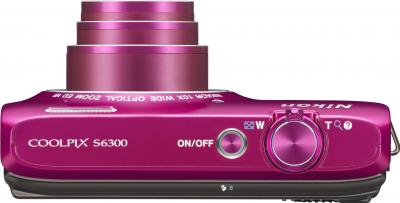 Компактный фотоаппарат Nikon Coolpix S6300 (Pink) - вид сверху