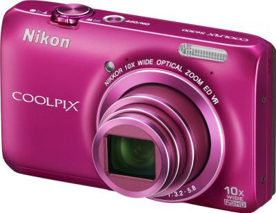 Компактный фотоаппарат Nikon Coolpix S6300 (Pink) - общий вид