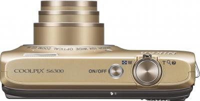 Компактный фотоаппарат Nikon Coolpix S6300 (Gold) - вид сверху