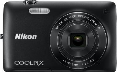 Компактный фотоаппарат Nikon Coolpix S4300 (Black) - вид спереди