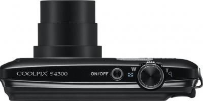Компактный фотоаппарат Nikon Coolpix S4300 (Black) - вид сверху