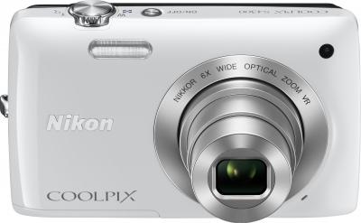 Компактный фотоаппарат Nikon Coolpix S4300 White - вид спереди