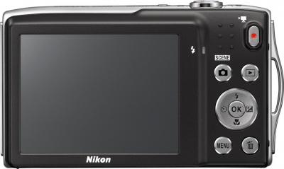 Компактный фотоаппарат Nikon Coolpix S3300 (Silver) - вид сзади