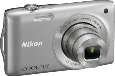 Компактный фотоаппарат Nikon Coolpix S3300 (Silver) - общий вид