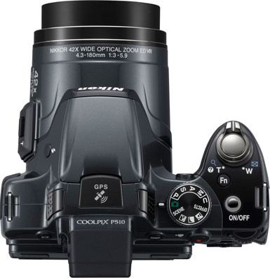 Компактный фотоаппарат Nikon Coolpix P510 Silver - вид сверху