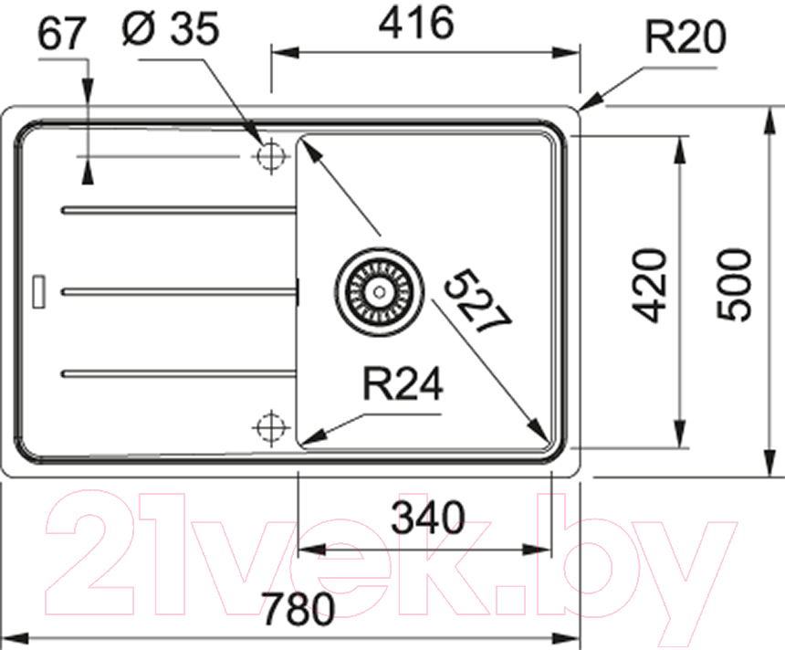 Мойка кухонная Franke Basis BFG 611 (114.0259.923)