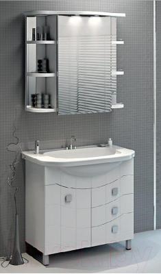 Шкаф с зеркалом для ванной Belux Кварта ВШ80 (правый)