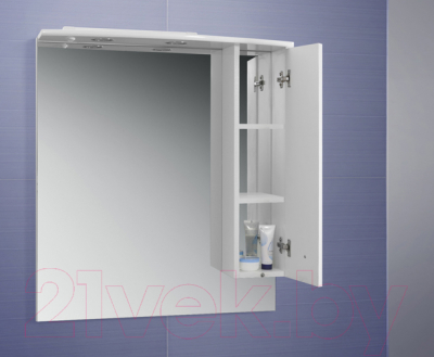 Шкаф с зеркалом для ванной Belux Адажио В80Ш (правый)