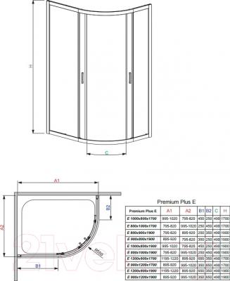 Душевой уголок Radaway Premium Plus E120 / 30483-01-06N