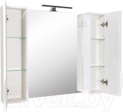 Шкаф с зеркалом для ванной Аква Родос Родорс 100 / АР0002091 (с подсветкой)